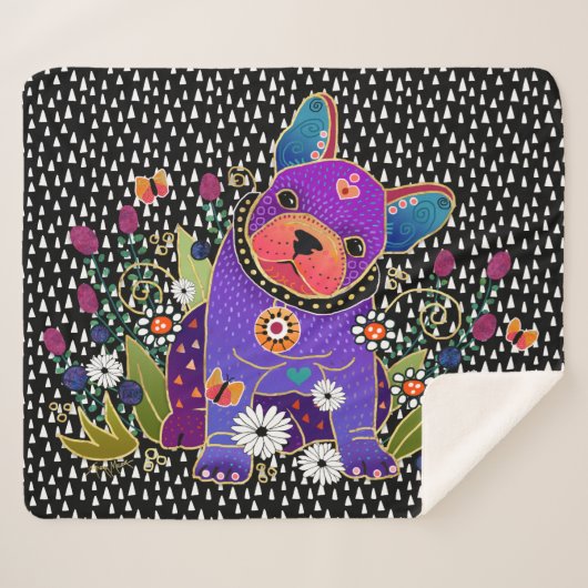 ビンディフランスのブルドッグSHERPAブランケット3サイズ シェルパブランケット (正面(横))