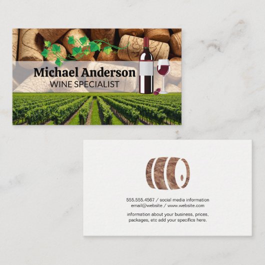 ビンヤードとコルク |ワイナリー 名刺 (正面/裏面)