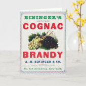 ビンンガーのコニャック・ブランデーのヴィンテージ広告。 カード (黄色い花)