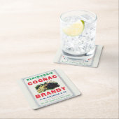 ビンンガーのコニャック・ブランデーのヴィンテージ広告。 スクエアペーパーコースター (インサイチュ)