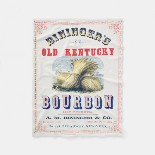 ビンンガーの旧ケンタッキー・バーボン1849予約。 フリースブランケット (正面)