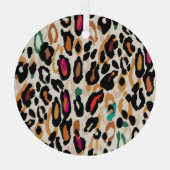 ビヴィッドヒョウアニマルプリント ガラスオーナメント (裏面)