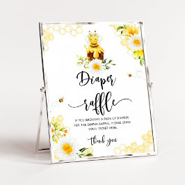 ビーおむつラッフル赤ちゃんシャワーサイン ポスター