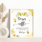 ビーおむつラッフル赤ちゃんシャワーサイン ポスター