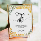 ビーおむつラッフル赤ちゃんシャワーサイン ポスター