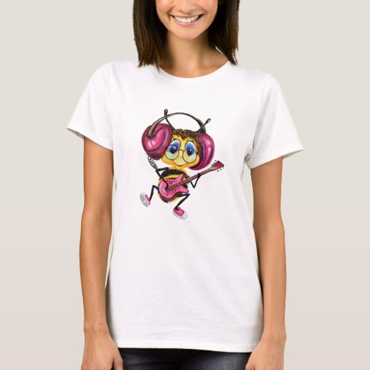 ビーおもしろいギタープレーヤー付きTシャツ Tシャツ (正面)