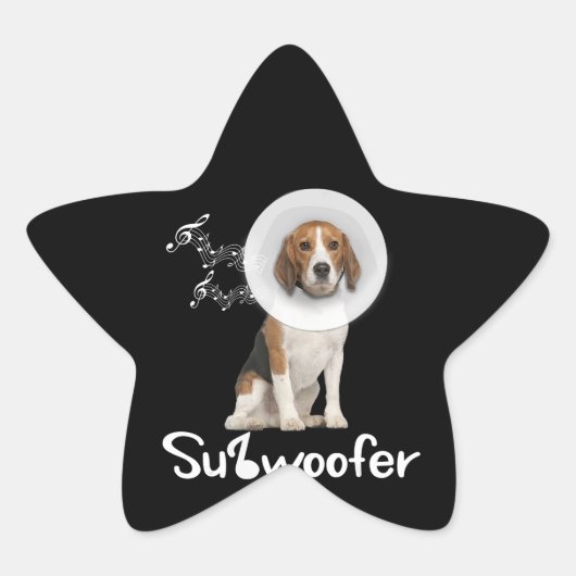 ビーおもしろいグル犬ラバーサブウーファーギフト 星シール (正面)