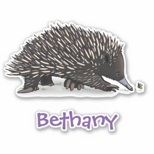 ビーおもしろいチ子の可愛いechidnaイラストレーション シール (正面)
