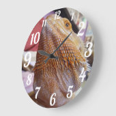 ビーおもしろいドドラゴンアップクローズ顔 ラージ壁時計 (傾斜)