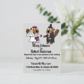 ビーおもしろいバーブライトアンドグルーマー結婚式招待状 インビテーションポストカード (スタンド正面)
