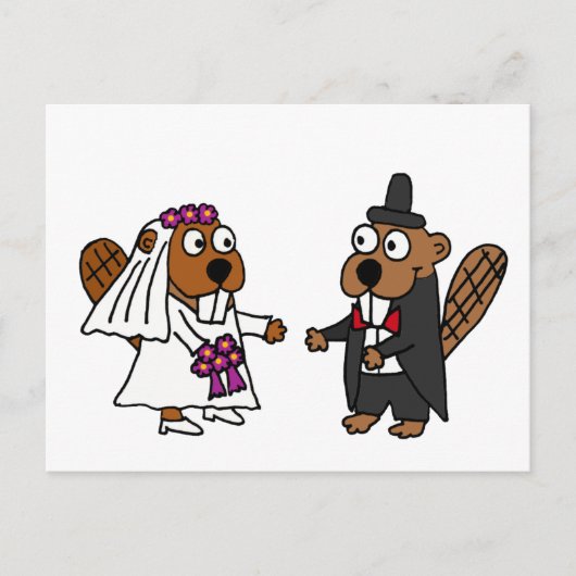 ビーおもしろいバー新郎新婦結婚ズ ポストカード (正面)