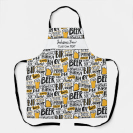 ビーおもしろいルワードパタカスタムーンの醸造マスターネーム エプロン