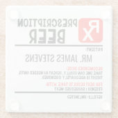 ビーおもしろいル処方パーソナライズされた名 ガラスコースター (裏面)