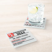 ビーおもしろいル処方パーソナライズされた名 ガラスコースター (アングル)