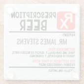 ビーおもしろいル処方パーソナライズされた名 ガラスコースター (裏面)