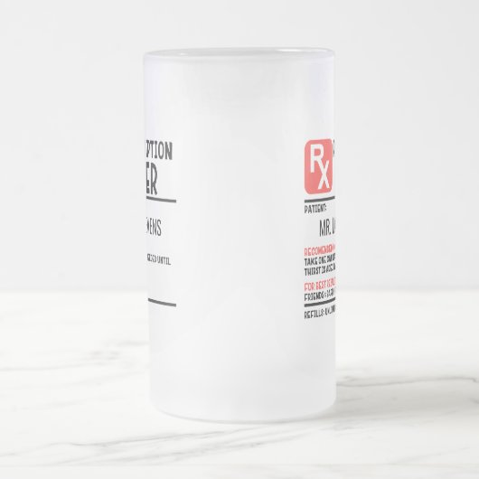 ビーおもしろいル処方パーソナライズされた名 フロストグラスビールジョッキ (中央)