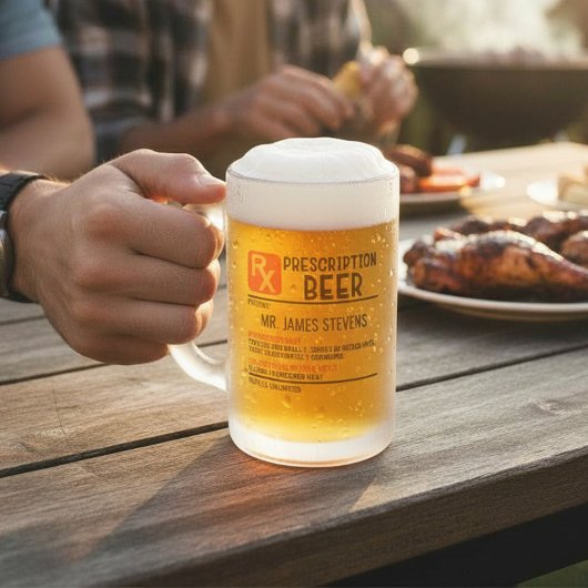 ビーおもしろいル処方パーソナライズされた名 フロストグラスビールジョッキ