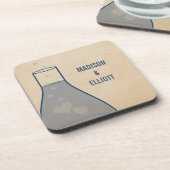 ビーお洒落カーコースターセット（青） コースター (左側)