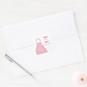 ビーお洒落カー結婚式用シール、ピンク スクエアシール (封筒)