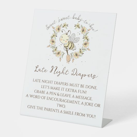 ビーお洒落リース深夜おむつ 台座サイン (正面)