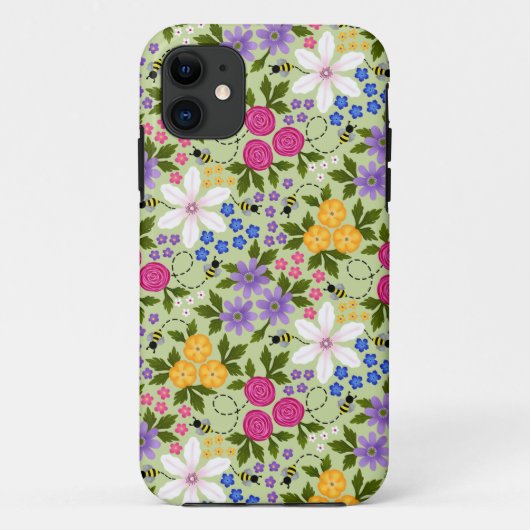 ビーかわいらしツとバターカップフローラ Case-Mate iPhoneケース (裏面)