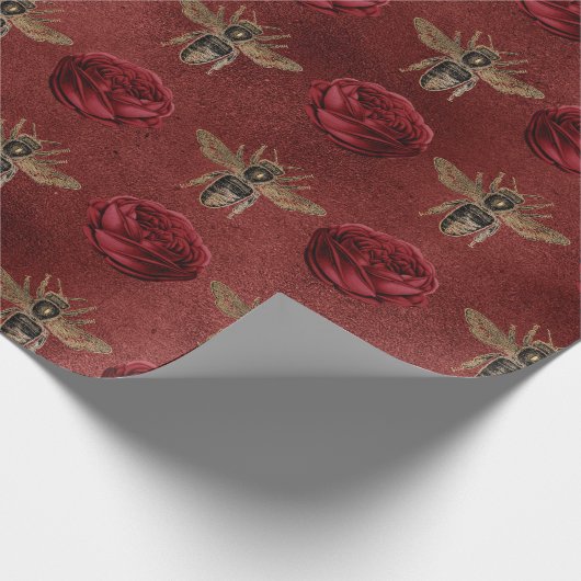 ビーかわいらしフローラギフエレガントト ラッピングペーパー (角)