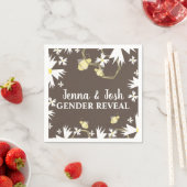 ビーかわいらしフローラ植物黄白色デイジー スタンダードカクテルナプキン (インサイチュ)