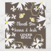 ビーかわいらしフローラ植物黄白色デイジー ワインラベル (シングルラベル)