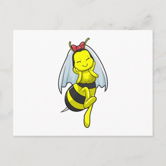 ビーちゃんがヴェイルを纏って結婚式に登場 ポストカード (正面)