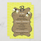 ビーとバーラップのベビーシャワー招待状 招待状 (正面/裏面)