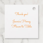 ビーとヒマワリの水彩メッセージカード フェイバータグ (裏面)