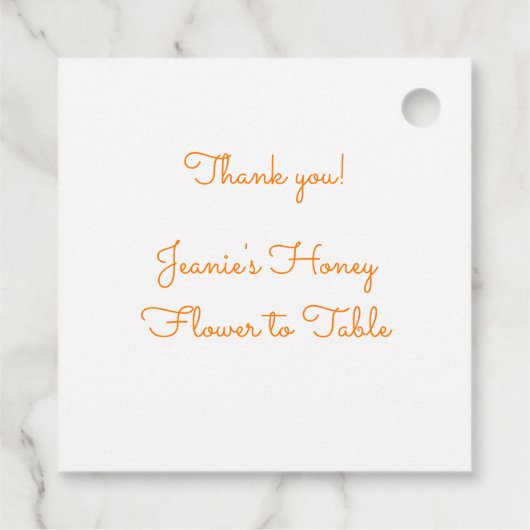 ビーとヒマワリの水彩メッセージカード フェイバータグ (裏面)