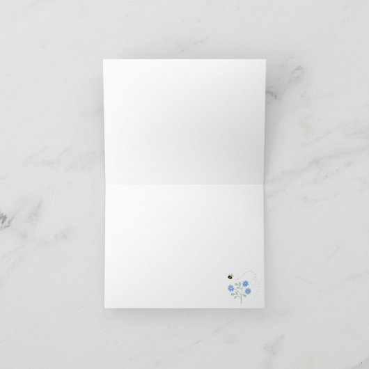 ビーとワイルドフラワーありがとうお折りカード ノートカード (内部)