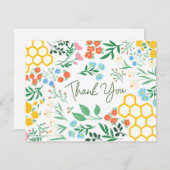 ビーとワイルドフラワーのサンキューカード (正面/裏面)