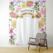 ビーとワイルドフラワー赤ちゃんシャワー写真背景 タペストリー (インサイチュ)