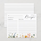 ビーとヴィンテージフローラブライダルシャワーレシピカード (正面/裏面)