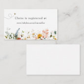 ビーとヴィンテージフローラ赤ちゃんシャワー登録 エンクロージャーカード (正面/裏面)