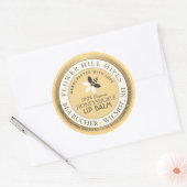 ビーと花のロゴビーズワックスリップバールラベル ラウンドシール (封筒)