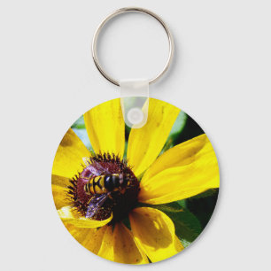 ビーと黄色の花 キーホルダー