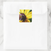 ビーと黄色の花 スクエアシール (バッグ)