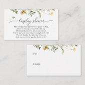 ビーと黄色の野花表示シャワー エンクロージャーカード (正面/裏面)