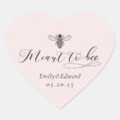 ビーのハート型のピンク結婚色 ハートシール (正面)