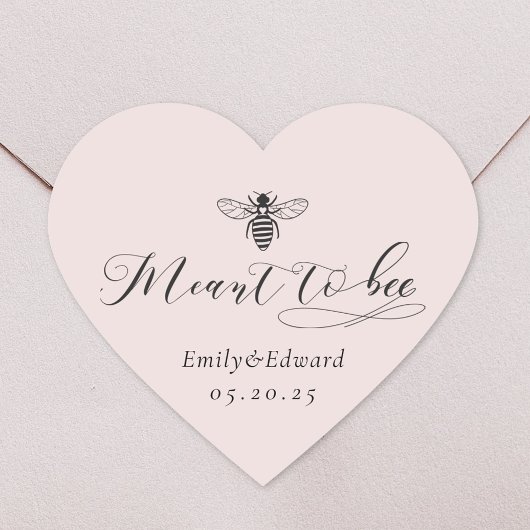 ビーのハート型のピンク結婚色 ハートシール