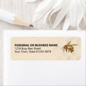 ビーのロゴとハニカムウォーターマークのサテン金ゴールドラベル ラベル (インサイチュ)