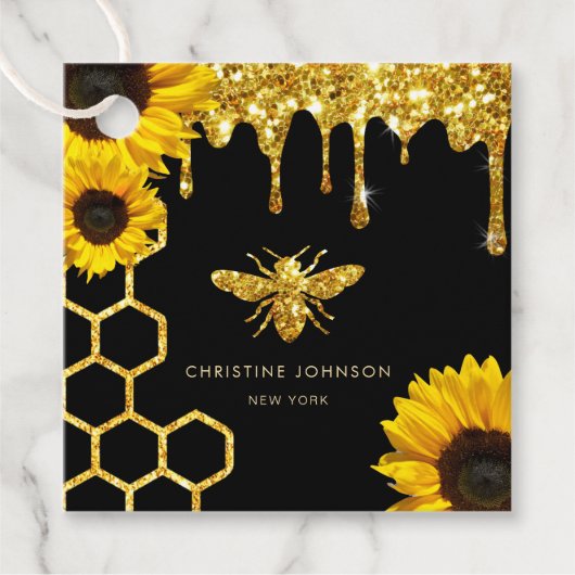 ビーのロゴとヒマワリ フェイバータグ (正面)