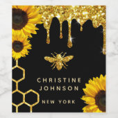 ビーのロゴとヒマワリ ワインラベル (シングルラベル)