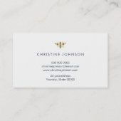 ビーのロゴとブルーのフローラ装飾 名刺 (裏面)