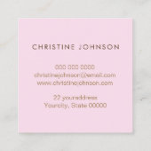 ビーのロゴとワイルドフラワーピンク スクエア名刺 (裏面)