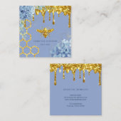 ビーのロゴと青あじさいスクエア名刺 スクエア名刺 (正面/裏面)