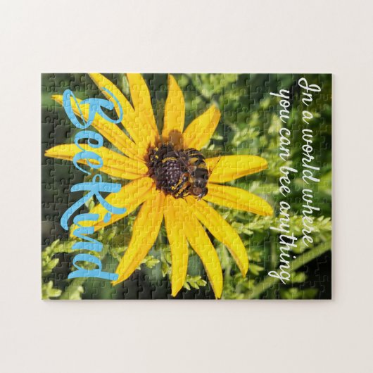 ビーの種類やる気を起こさせる写真黄色い花 ジグソーパズル (横)